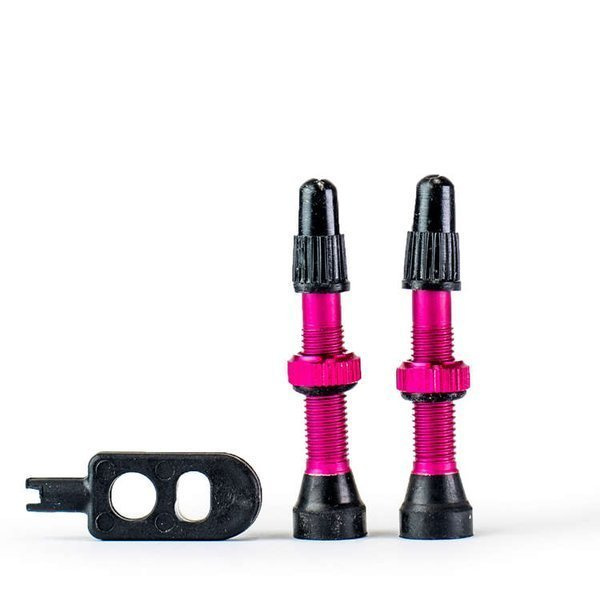 Trezado valve for tubeless, pink 2 pcs with adapted key