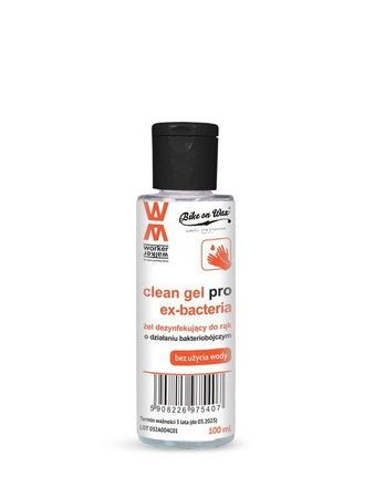 Bike on Wax - EX - BACTERIA CLEAN GEL PRO ŻEL DEZYNFEKUJĄCY DO RĄK O DZIAŁANIU ANTYBAKTERYJNYM 100 ML