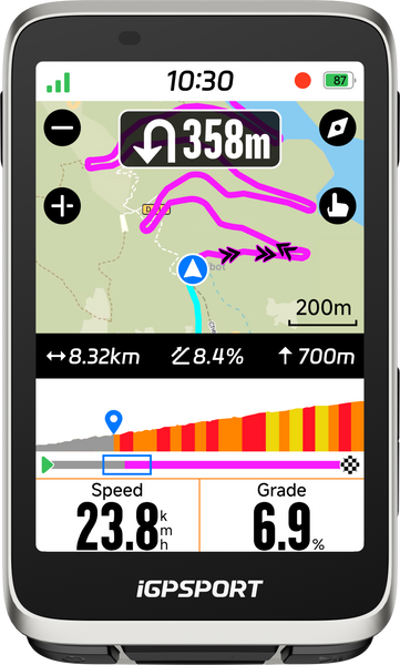 Licznik rowerowy GPS iGPSPORT BiNavi Srebrny