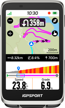 Licznik rowerowy GPS iGPSPORT BiNavi Srebrny