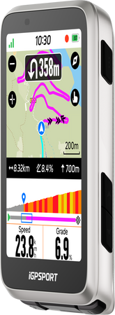 Licznik rowerowy GPS iGPSPORT BiNavi Srebrny